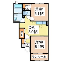 ドルチェヴィータ弐号館の物件間取画像